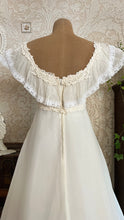 Load image into Gallery viewer, Beautiful 1960’s Vintage Chiffon Bridal Gown with Amazing Train
