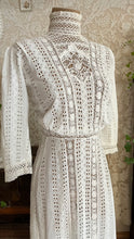 Load image into Gallery viewer, Antique 1900’s Edwardian White Eyelet Lace Dress
