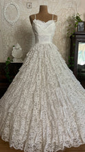 Load image into Gallery viewer, Dreamiest 1950’s Vintage Petal Bust and Tiered Lace Bridal Dress
