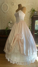 Load image into Gallery viewer, Sweetest 1980’s Vintage Pale Pink Satin and White Lace Dream Dress with Jacket
