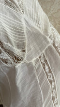 Load image into Gallery viewer, Antique 1900’s Edwardian Era White Fluer De Lis Lace Dress
