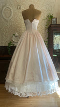 Load image into Gallery viewer, Sweetest 1980’s Vintage Pale Pink Satin and White Lace Dream Dress with Jacket
