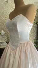 Load image into Gallery viewer, Sweetest 1980’s Vintage Pale Pink Satin and White Lace Dream Dress with Jacket
