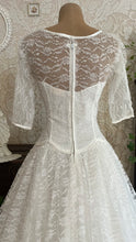 Load image into Gallery viewer, Beautiful 1960’s Vintage Illusion Lace Bridal Gown
