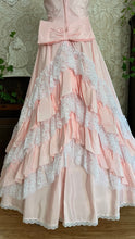 Load image into Gallery viewer, Stunning 1980’s Vintage Pink Lace and Taffeta Strapless Dream Dress
