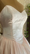 Load image into Gallery viewer, Sweetest 1980’s Vintage Pale Pink Satin and White Lace Dream Dress with Jacket
