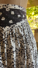Load image into Gallery viewer, Unusual 1980’s Vintage Black and White Calico Double Layer Yoked Skirt by Jessica McClintock
