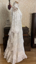 Load image into Gallery viewer, Breathtaking 1970’s Vintage White Lace Bridal Gown Wedding Dress
