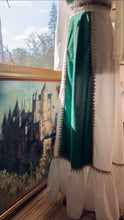 Load image into Gallery viewer, 1970’s Vintage Medieval Green Velveteen Dress by JC Penney
