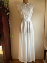 Load image into Gallery viewer, 1950’s Vintage White Nylon and Eyelet Lace Nightgown by Carters
