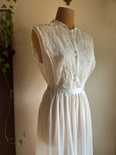 Load image into Gallery viewer, 1950’s Vintage White Nylon and Eyelet Lace Nightgown by Carters
