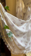 Load image into Gallery viewer, Authentic 1970’s Vintage White and Purple Floral Voile Gunne Sax Blouse and Skirt Set
